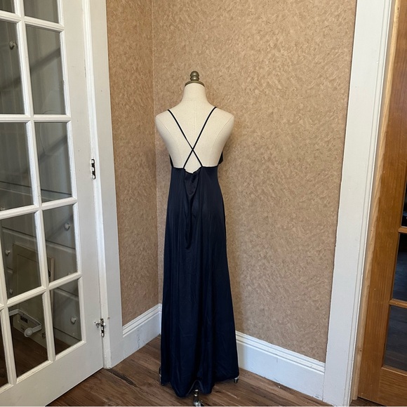 VTG Navy Blue Henson Kickernick Maxi Slip Dress - Picture 3 of 9